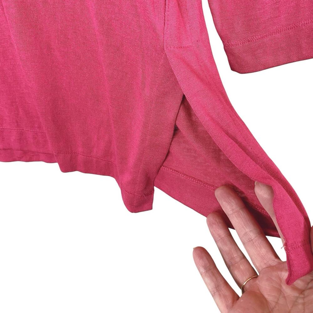 Chico's Tunic Top Size 3 Supremely Soft Botanical Rose Split-Neck 3/4 Sleeve NEW - Picture 4 of 13